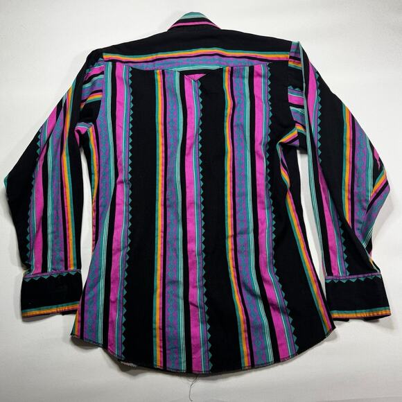 Vintage Panhandle Slim Men's Long Sleeve Multicolor Aztec Button Up Shirt - XL - Picture 2 of 4